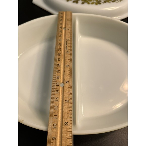 3pc- Vtg Pyrex 1-1/2qt Divided Casserole w/Lid & 2 1/2qt Casserole Dish Ovenware - Picture 11 of 12